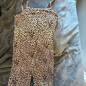 SHEIN Leopard Print Jumpsuit - shorts